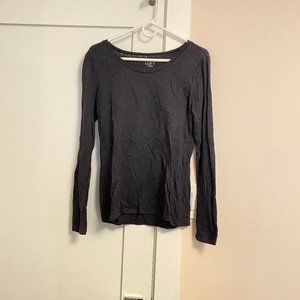 Loft Crew Neck Long Sleeve Tee Stretch Lace Black S
